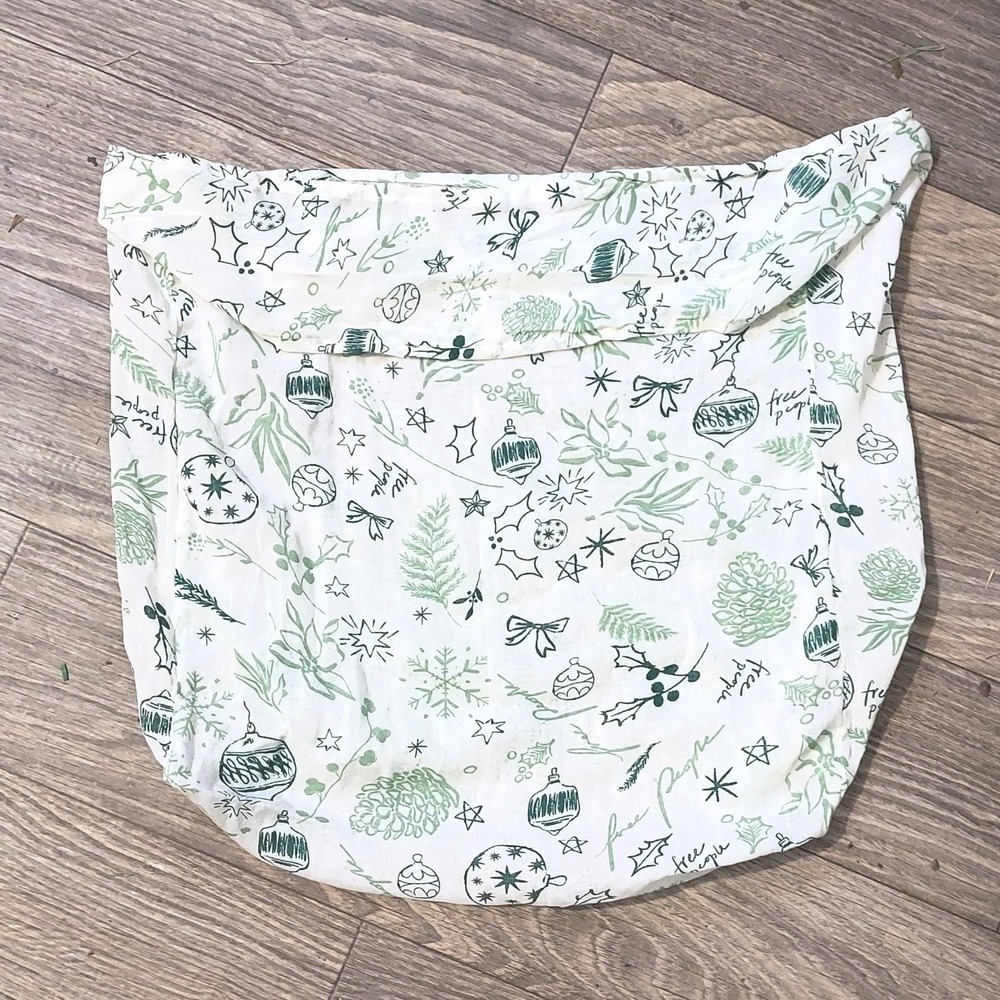 Free People Christmas Reusable Tote Crossbody Shoulder Bag Gauze Knit Boho Bag‎